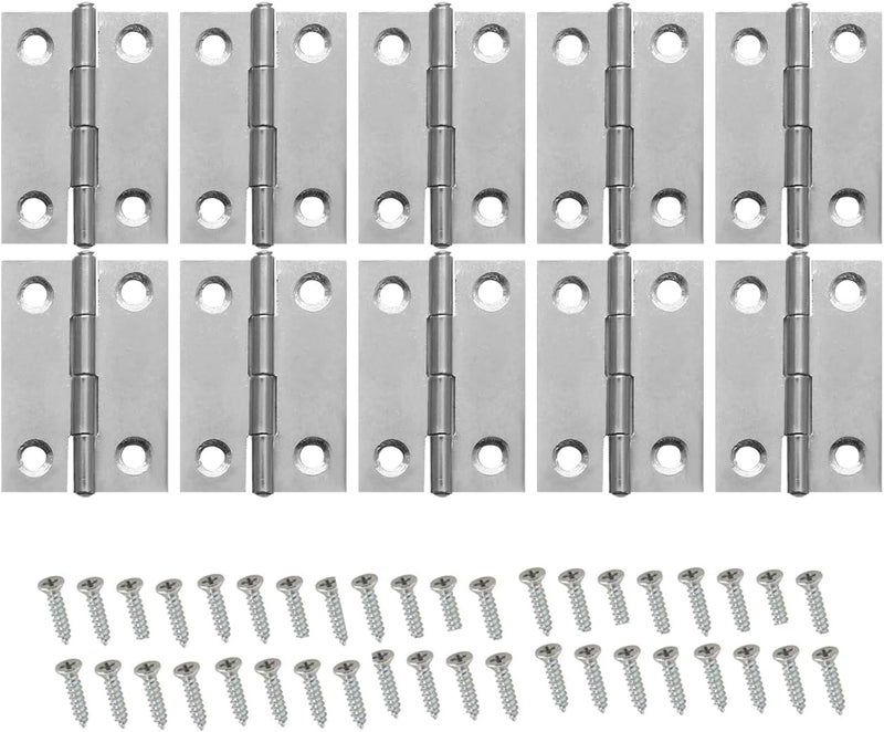 Duravel Door Hinge Folding Butt Hinges for Cupboard Cabinet Windows Door with Screws (10, 2 Inch) - Image 1